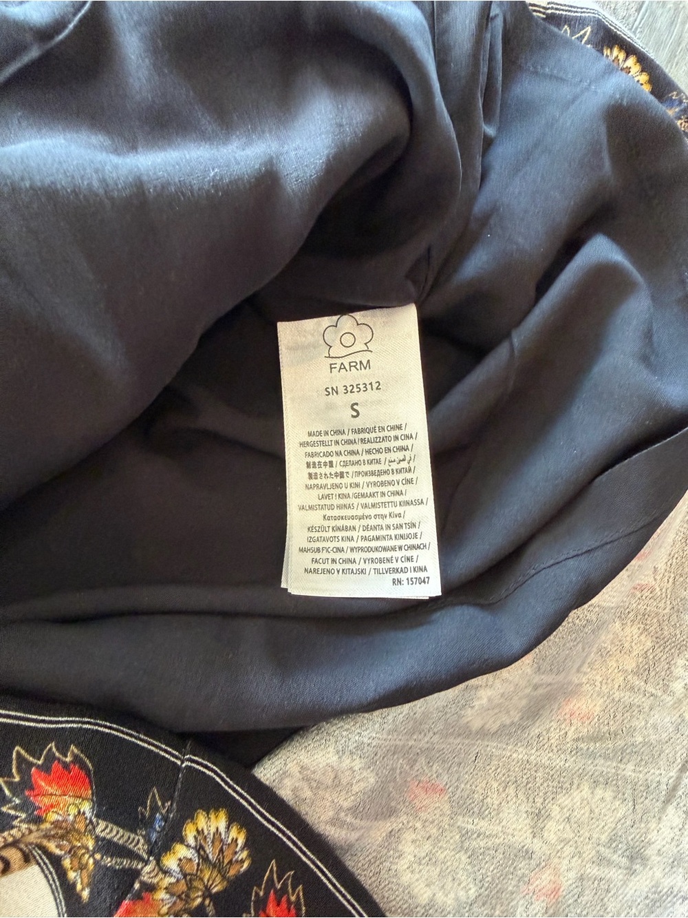 Farm Rio Black Maxi Floral Lenzing Ecovero Viscose Wrap Mini Dress Sz S - Picture 10 of 10